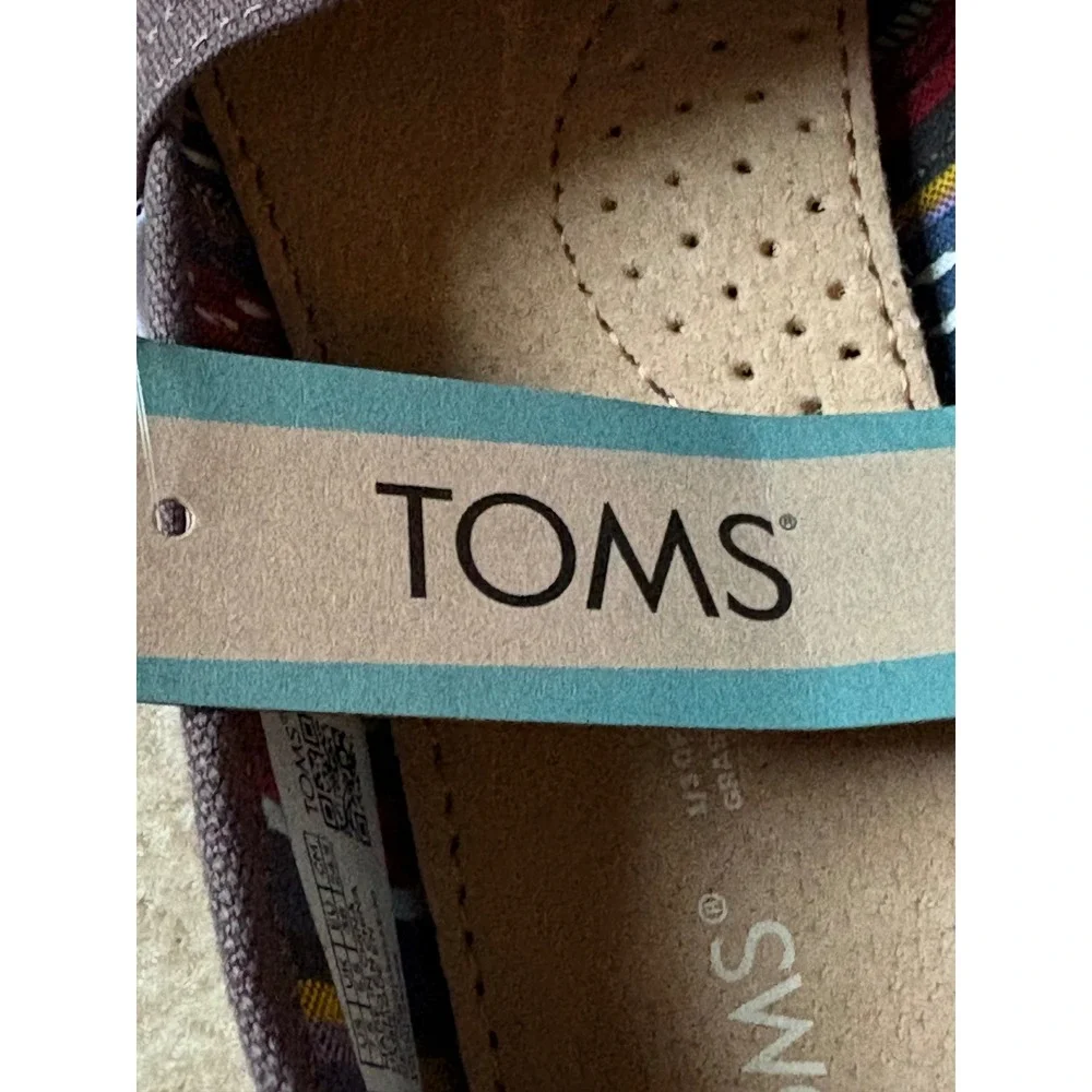 TOMS Womens Classic Alpargata Canvas Slip On Loafers Dark Grey Charcoal 7.5 NWT